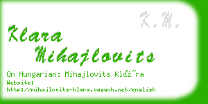 klara mihajlovits business card